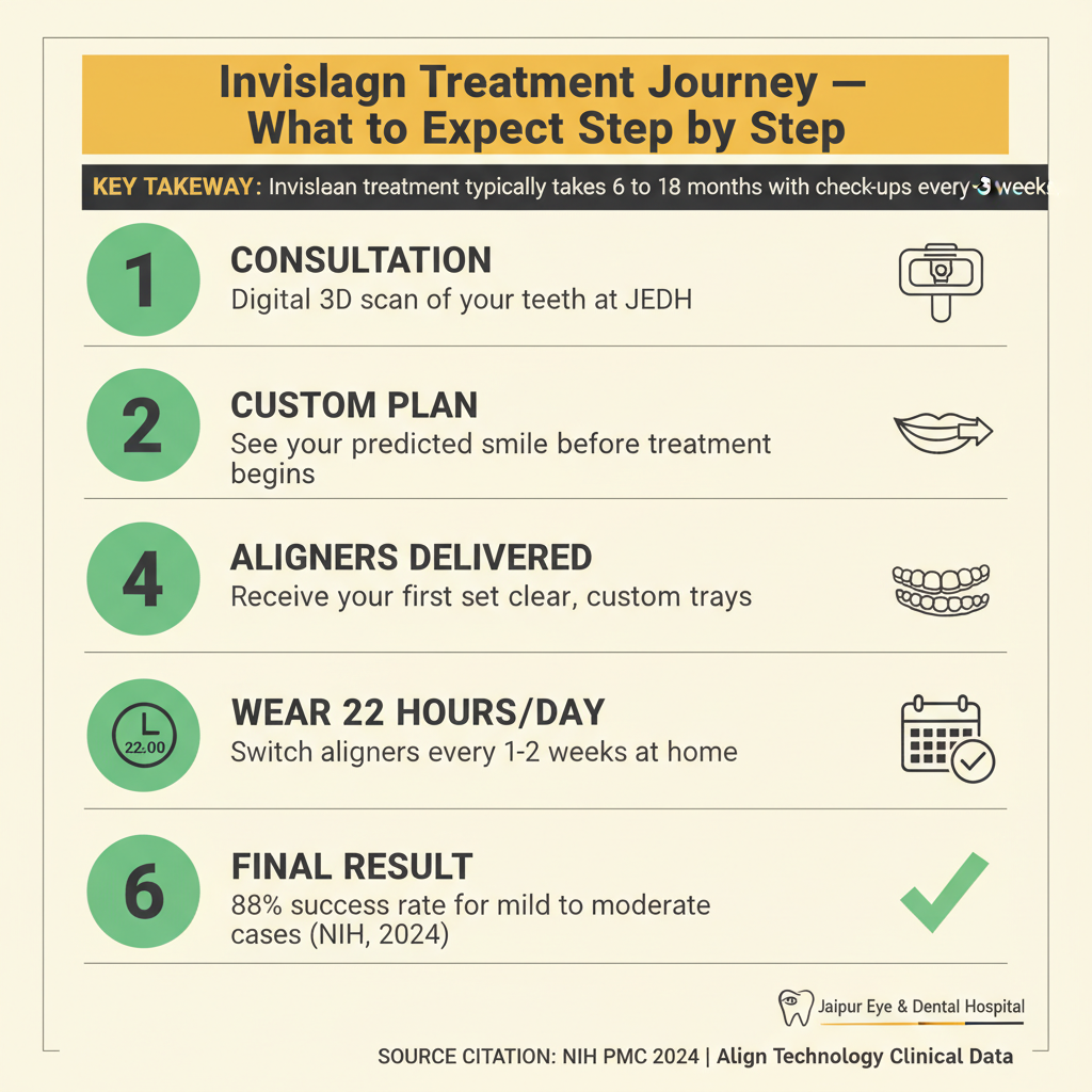 Invisalign treatment journey step by step from consultation to final result